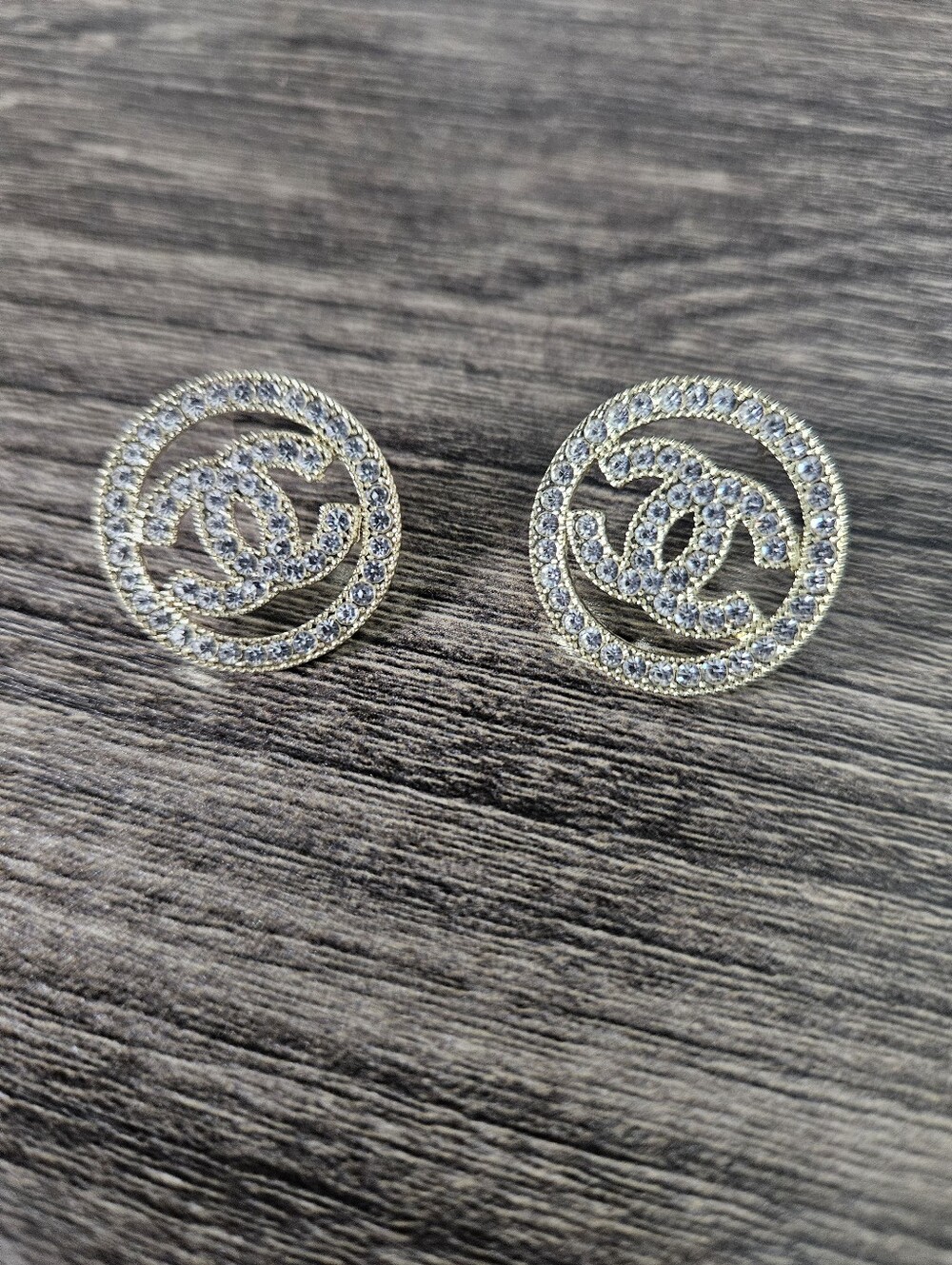 Double Monogram Circle Stud Earrings